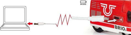 BRIO Oplaadbare rode passagierstrein met USB kabel - 33746