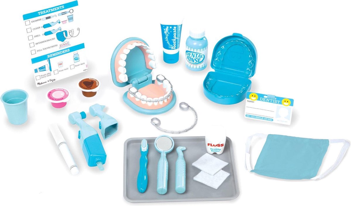 Melissa & Doug Super Smile Tandarts speelset met speelgoedgebit en tandartsinstrumenten (26-delig)