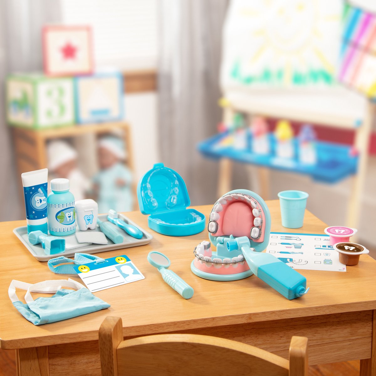 Melissa & Doug Super Smile Tandarts speelset met speelgoedgebit en tandartsinstrumenten (26-delig)