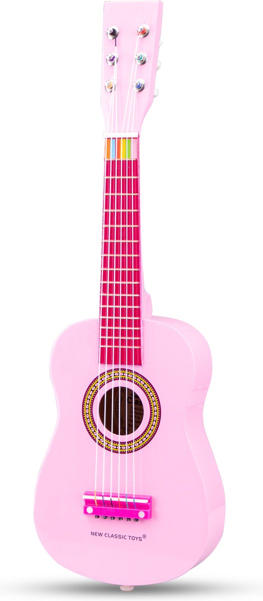 New Classic Toys - Speelgoed Gitaar met Draagriem - Roze