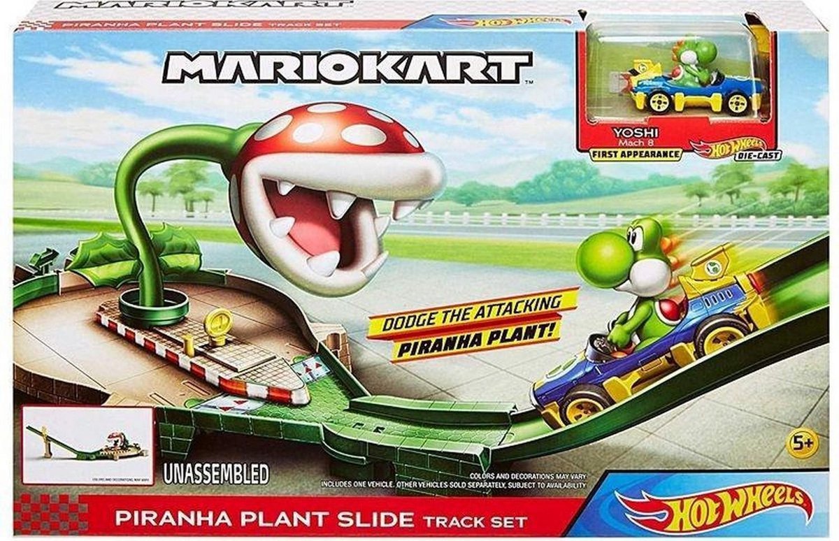 Hot Wheels Mario Kart Nemesis Track Set Piranha - Racebaan