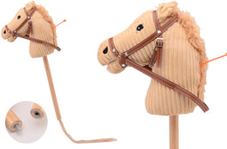 Johntoy Stokpaardje + geluid 80cm beige