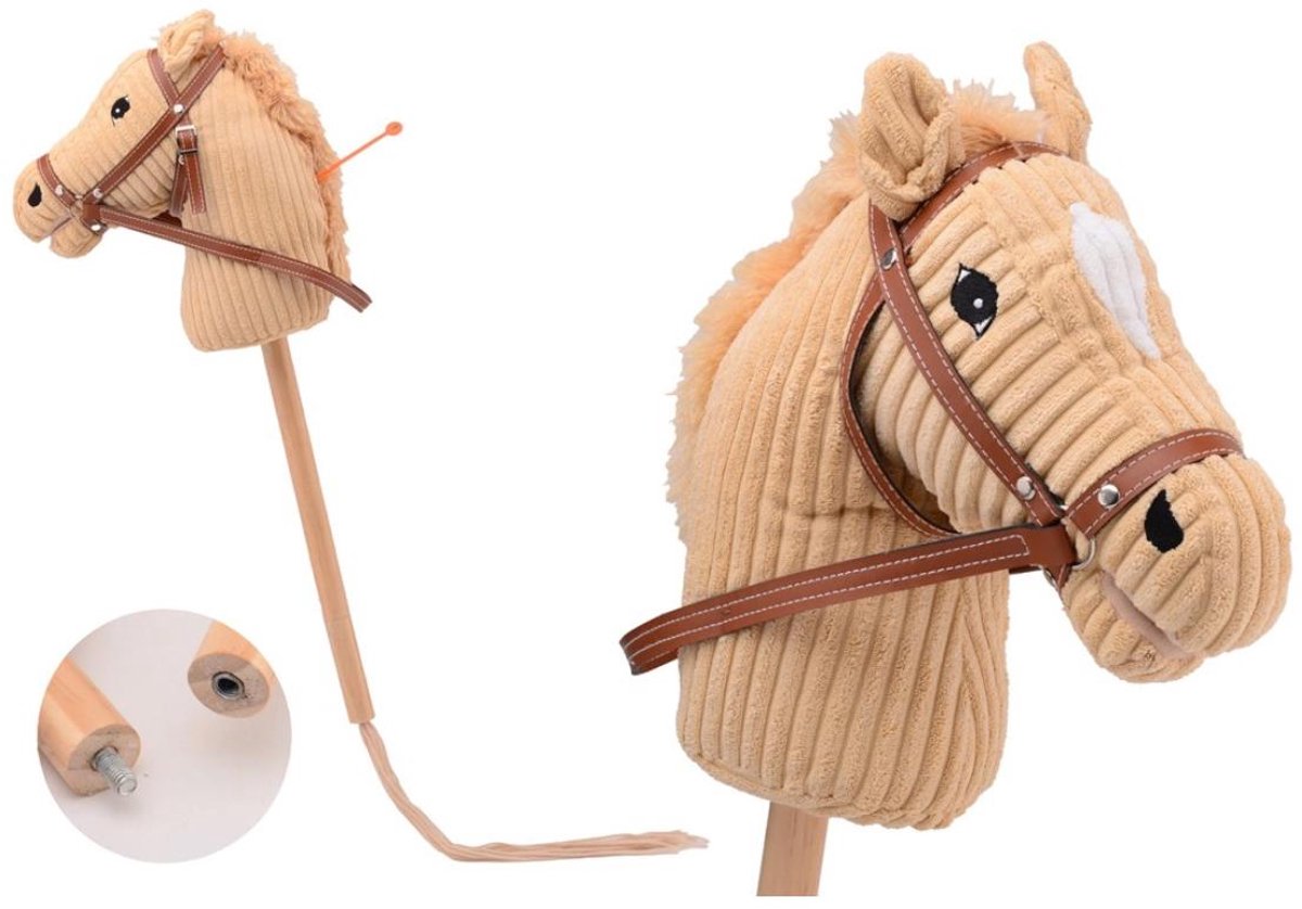 Johntoy Stokpaardje + geluid 80cm beige
