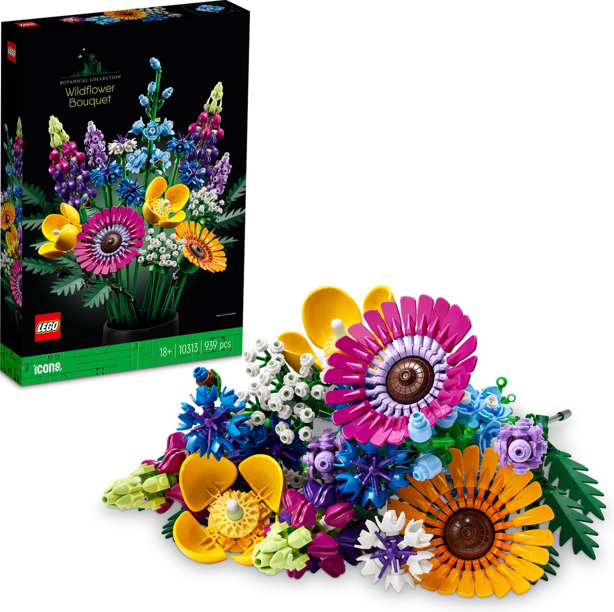 LEGO Icons Wilde Bloemen Boeket Bouwset voor Volwassenen, Botanical Collection - 10313