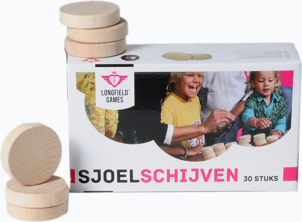 Set sjoelschijven groot, hol gedraaid - berkenhout 52mm