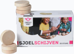 Set sjoelschijven groot, hol gedraaid - berkenhout 52mm