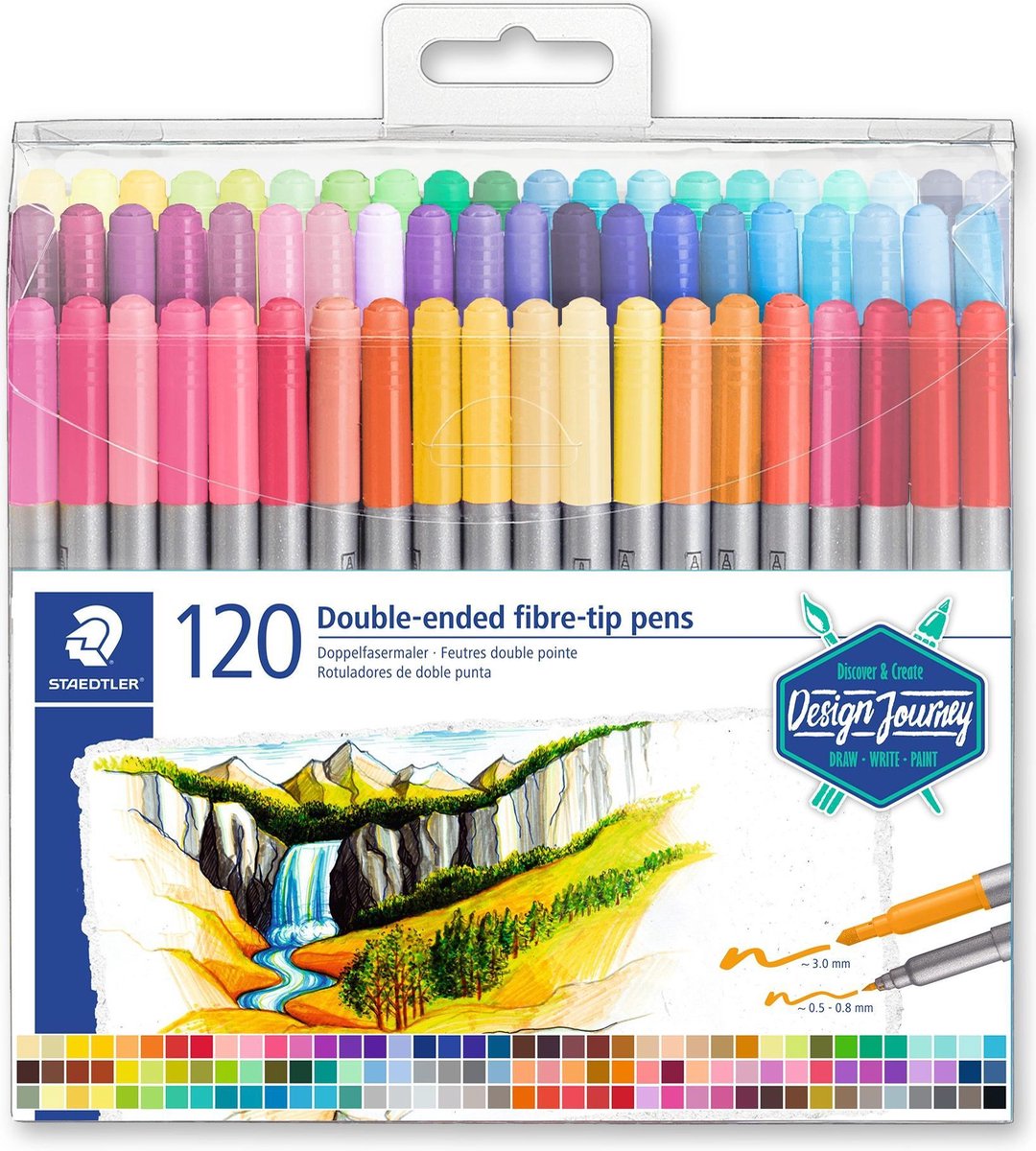 STAEDTLER Design Journey - kleurstift dubbele punt - set 120 st