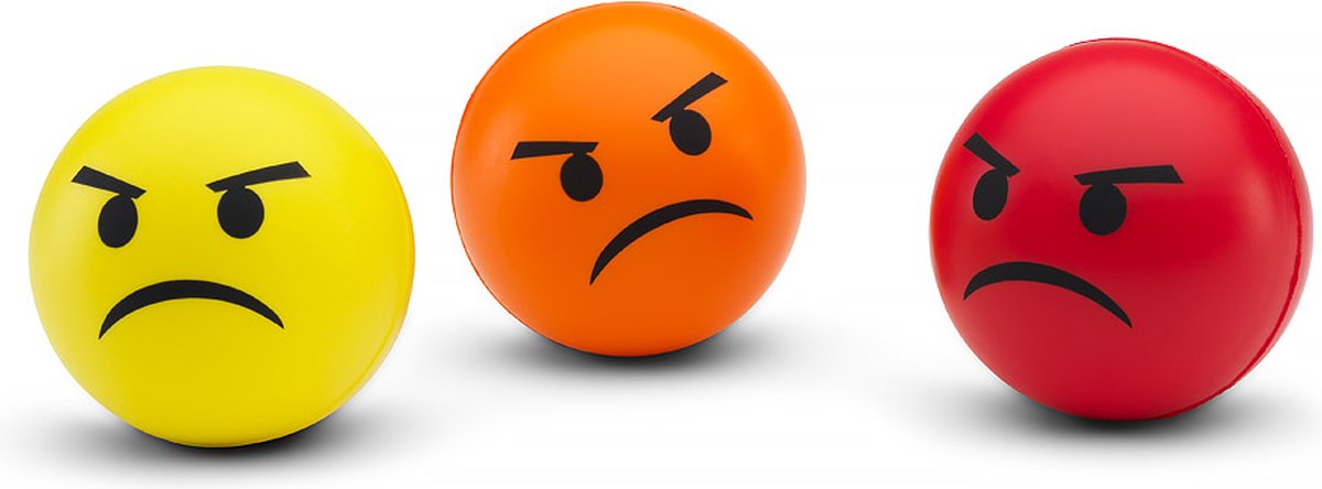 #Winning Emoticon Stressballen - Zacht/Medium/Hard - Geel/Oranje/Rood