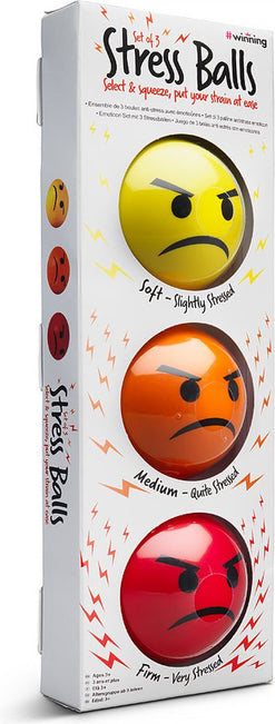 #Winning Emoticon Stressballen - Zacht/Medium/Hard - Geel/Oranje/Rood