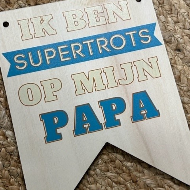 Houten vlag met inkeping